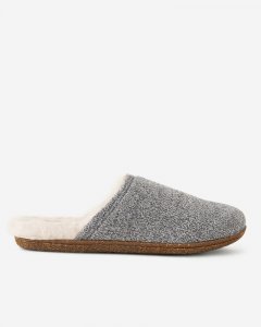 Roots Mens Mule Slipper - SALT & PEPPER