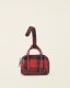 Roots Upcycle Banff Bag Charm Cervino Park Plaid - CABIN RED