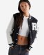Roots Womens Vintage Varsity Jacket - BLACK & WHITE