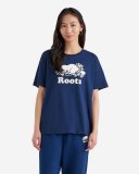 Roots Womens Organic Relaxed Cooper T-shirt - TRUE NAVY Roots Womens Organic Relaxed Cooper T-shirt - TRUE NAVY