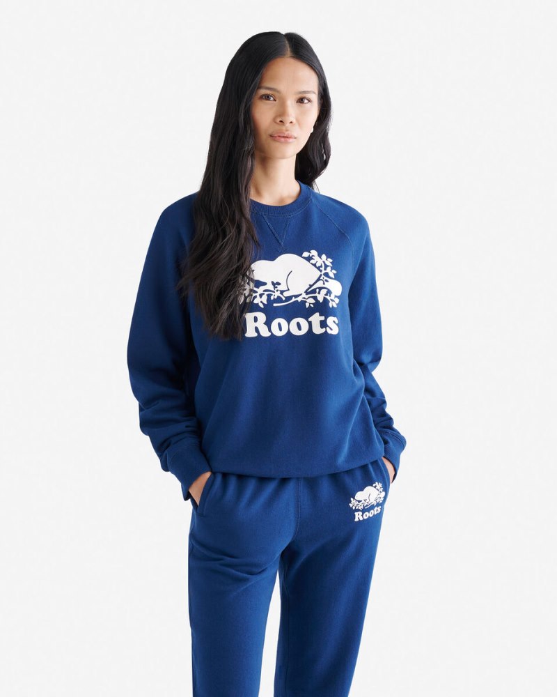 Roots Organic Original Crew Sweatshirt - TRUE NAVY