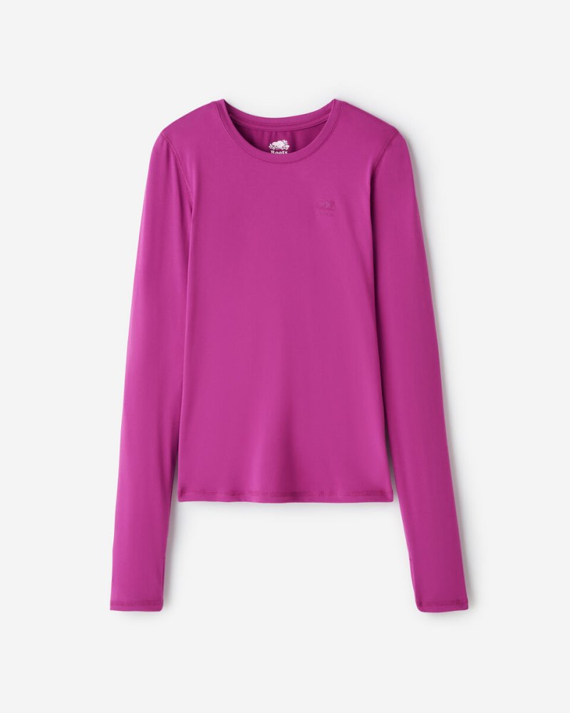 Roots Renew Fitted Long Sleeve Top - WILD ASTER PURPLE