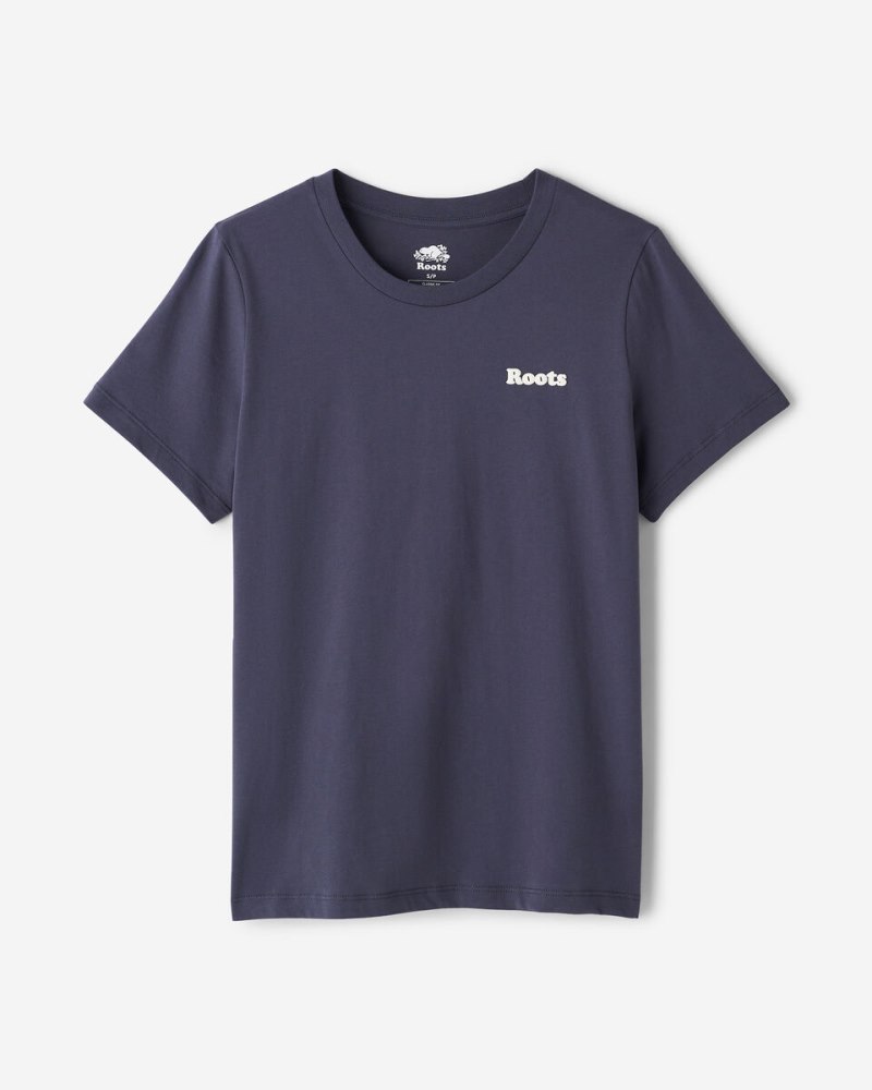 Roots Womens Cherry Blossom T-Shirt - DUSTY BLUE