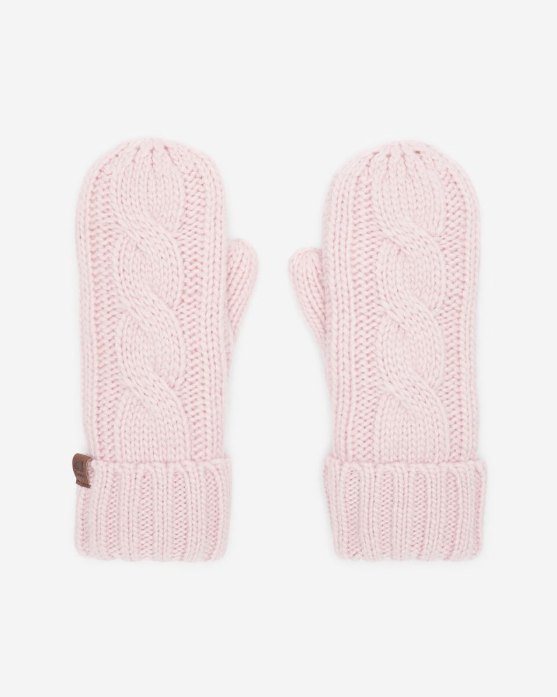 Roots Womens Olivia Cable Mitten - BALLET SLIPPER
