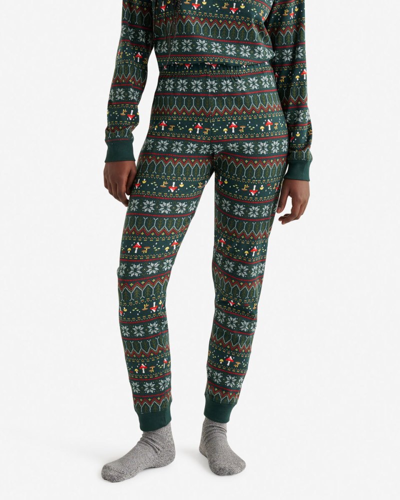 Roots Womens Holiday Pajama Pant - VARSITY GREEN
