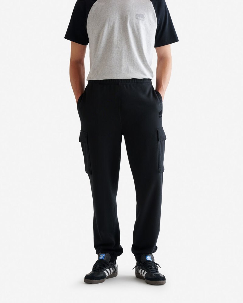 Roots Organic Cooper Relaxed Cargo Sweatpant - BLACK/BLACK