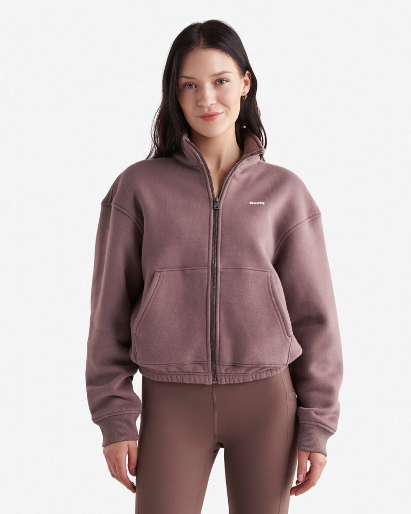 Roots Cloud Cropped Jacket - CINDER BROWN